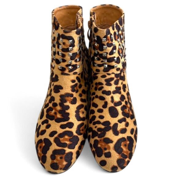 MASSEYS Presley Studded Low Heel LEOPARD Ankle Boot, Size 12 Wide - Picture 3 of 8